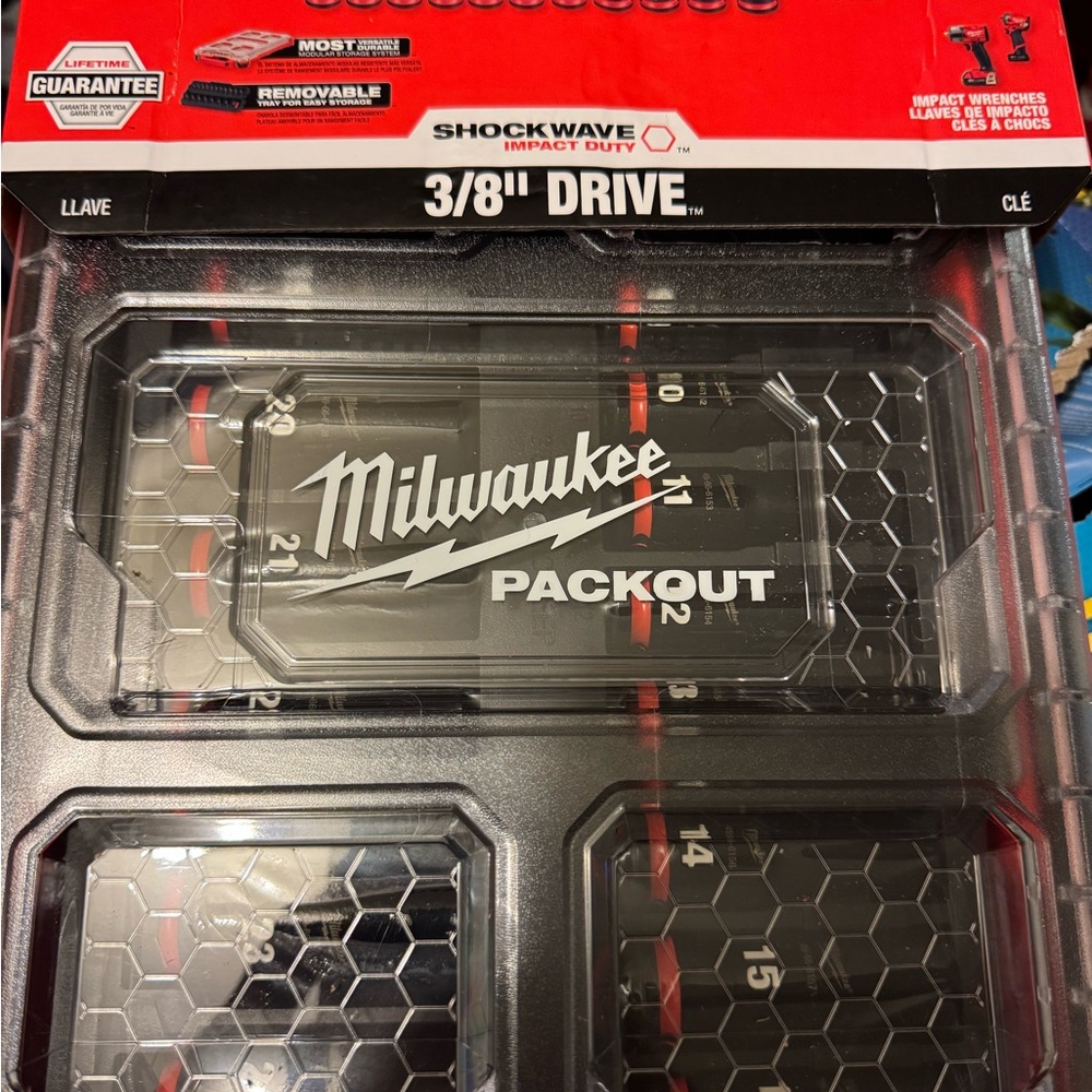 Milwaukee Packout 3/8" Drive  metric socket Set - Black US ONLY & packout case